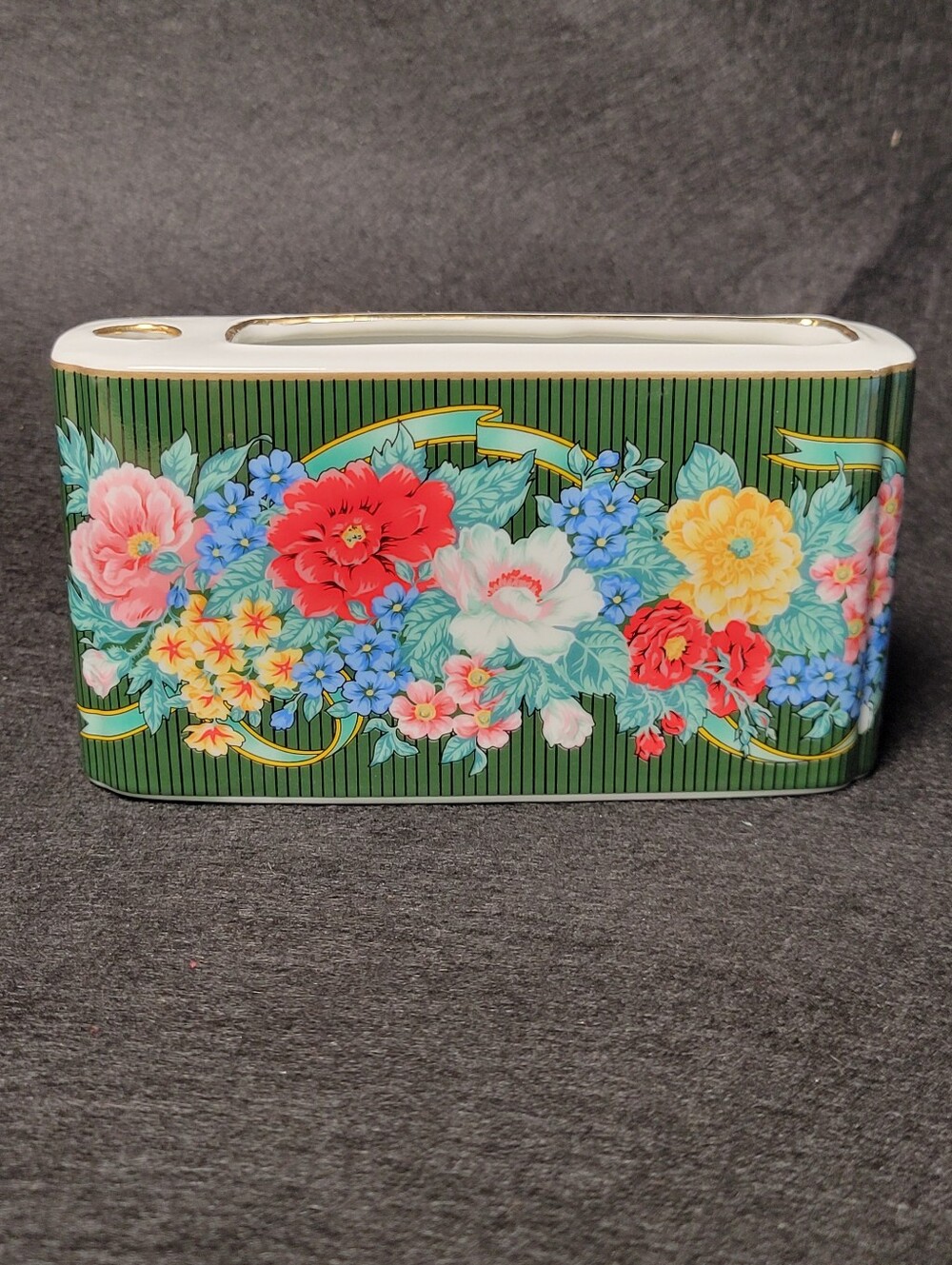 Vinrage Neiman Marcus Porcelain Notepad And Pen Holder